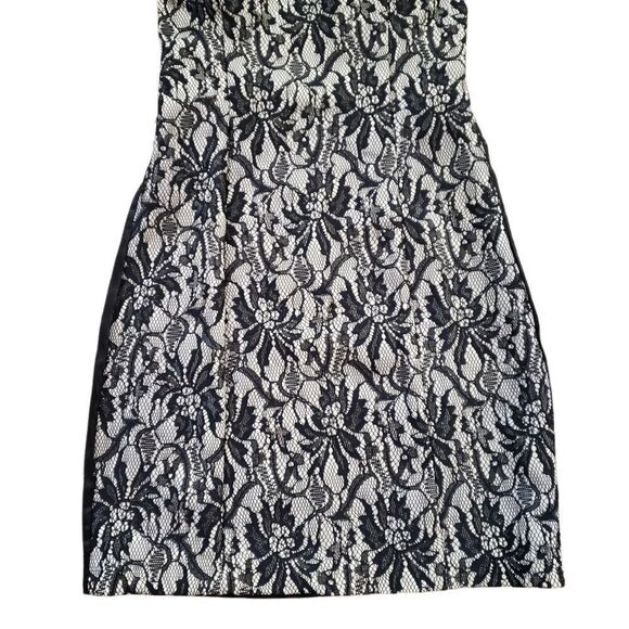 TCEC Black Lace Overlay Bodycon Dress Sz S - Picture 11 of 13